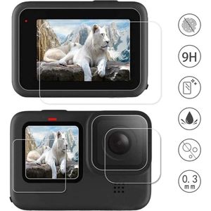 BukkitBow - Screenprotector GoPro Hero 9 Black - 3-in-1 Screenprotector - Gehard Glas voor Display & Lens - 3-in-1 Set