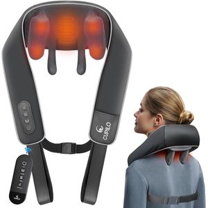 Draadloos Nek- en Schoudermassageapparaat met Warmte - Verbeterde 3D Shiatsu Massage voor Diepe Weefsel Pijnverlichting