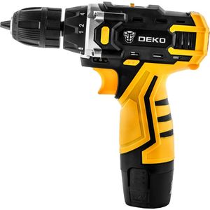 Deko - Accuboormachine - Accuboormachines - Accuboormachine - Boormachine - Borstelloos - Combinatiekit - 12V - 28N.m - Houtbewerkingsgereedschap - Zwart & Geel