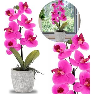 Kunstmatige Orchidee in Pot, Roze 35 cm