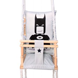 Luxe houten 3 in 1 handgemaakte batman meegroei baby schommel en kinder schommel – Baby swing – Schommel die meegroeit met je kindje - Schommelstoel - Schommels