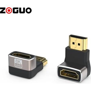 HDMI adapter 90 graden / HDMI haaks koppelstuk 90 graden (HDMI 2.1 - 8K) | Geschikt voor TV - PS/XBOX - Laptop - Computer