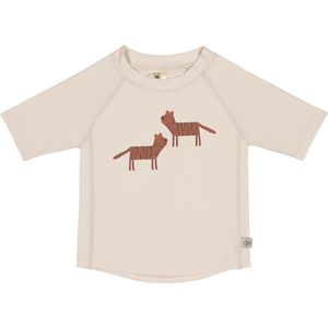 Lässig - UV-Shirt met korte mouwen voor kinderen - Twe tijgers - Offwhite - maat 62-68cm