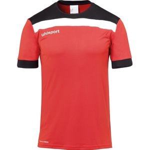 Uhlsport Offense 23 Shirt Korte Mouw Kinderen - Rood / Zwart / Wit | Maat: 152