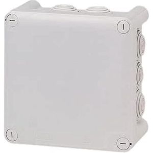 Vierkante aftakdoos 130 x 130 x 74 mm sluiting met 1-4 rotatie grijs - waterdicht