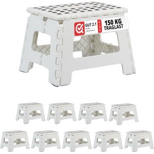10x opstapje inklapbaar - tot 150 kg - 22 x 35 x 28 cm - keuken - wit