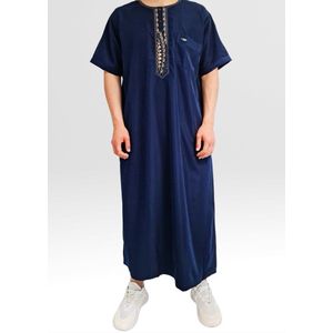 Blauwe Kandora maat XXL - Islamitische Kleding/Producten – Qamis/Djellaba/Thobe/Abaya/Kandora/Gebedskleding voor Mannen/Heren