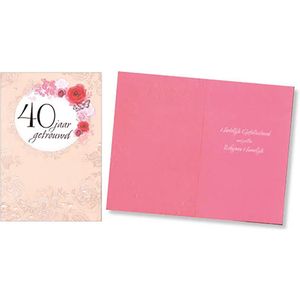 Wenskaart - Robijnen Huwelijk - 40 jaar - Hallmark - 3 stuks