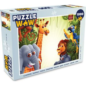 Puzzel Jungle - Jongens - Meiden - Baby - Olifant - Leeuw - Giraf - Legpuzzel - Puzzel 1000 stukjes volwassenen