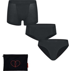 Moodies menstruatie ondergoed (meiden) - bundel bamboe - 3 stuks - meiden - zwart - maat XS (152-158) - period underwear