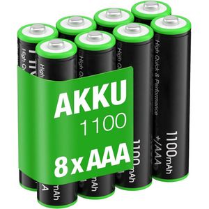 Oplaadbare Batterijen AAA - Set van 8 - 1100mAh