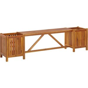 vidaXL Tuinbank met bloembakken - 150 cm - Acaciahout Tuinbank - Acacia Hout - Tuinset - Buitentijd - Balkon Meubilair