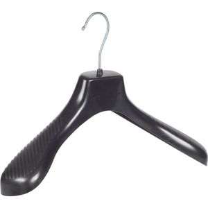 De Kledinghanger Gigant - Mantelhanger - Kostuumhanger - Jassenhanger - Volwassenen - GP39 - 40 Stuks - Kunststof - Zwart - Gebogen Model - Schouderverbreding 7 cm - 39 cm - Kledinghanger - Kleerhanger - GP-Serie (GP39_00/40)