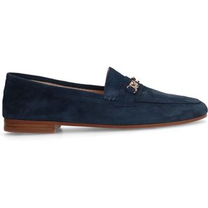 Manfield - Dames - Blauwe suède loafers - Maat 42