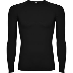 Zwart thermisch sportshirt met raglanmouwen naadloos model Prime maat XL-XXL