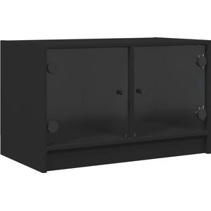VidaXL-Tv-meubel-met-glazen-deuren-68x37x42-cm-zwart