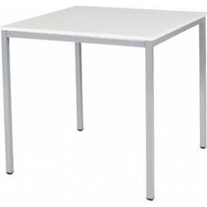 Bureautafel - Domino Basic 80x80 wit - alu frame