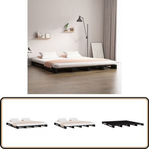 vidaXL Palletbed 120x190 cm - Massief Grenenhout Palletbed - Houten Bed - Grenenhouten Bed - Stapelbed - Klein Dubbel Bed