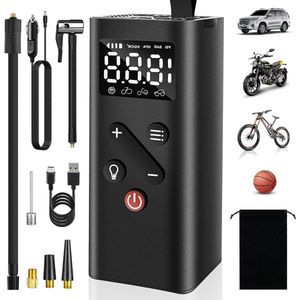 Elektrische Fietspomp draagbare accucompressor 150 psi - fietsen motorfietsen auto's ballen zaklampen USB-powerbanks