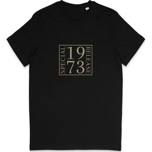 Geboortejaar T Shirt Heren Dames - Speciale Uitgave 1973 - Zwart - Maat M