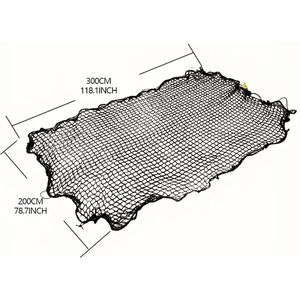 Aanhangernet 230x350 cm – Zwart – Elastisch Afdeknet voor Grote Aanhangers, Trailers, Bestelbussen & Boten – Zware Kwaliteit Cargo Net met Elastische Rand – Polypropyleen – Ladingnet – Aanhangwagennet – Afdekzeil