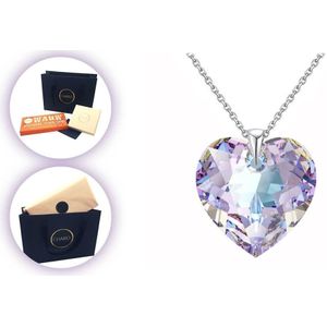 CHARO Cadeau Voor Vrouw - Swarovski - Ketting - Paars - Zilver