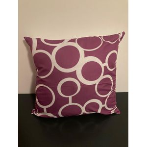 Kussenhoes Purple-White - Paars-Wit - Sierkussen - 45x45 cm