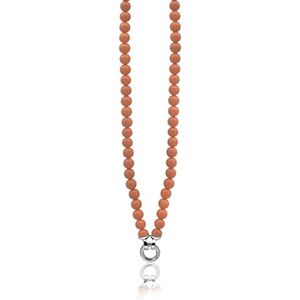 Zinzi zilveren ketting oranjekoraal 45cm ZIC401K-S