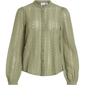 Vila Blouse Vichikka Lace L/s Shirt- Noos 14082977 Oil Green Dames Maat - L