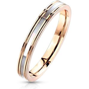 Ring Dames - Ringen Dames - Ringen Vrouwen - Rosé Goudkleurig - Gouden Kleur - Ring - Met Middenstuk van Parel - Pearl