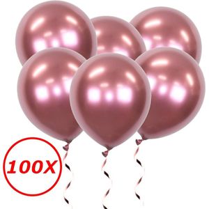 Rode Ballonnen Verjaardag Versiering Helium Ballonnen Feest Versiering Valentijn Decoratie Chrome Rood - 100 Stuks