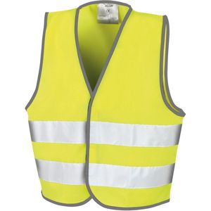 Fluohesje kind met reflecterende strepen Geel M