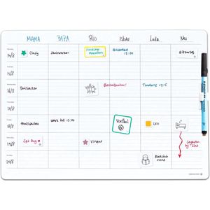 GreenStory - Familieplanner planbord - 6 personen - Familieagenda - Sticky Whiteboard - met Sticky Pen