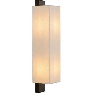 Atmooz - Wandlamp Mendoza - Industrieel - Woonkamer / Slaapkamer - Zwart en witte kap - Hoogte 46cm - Metaal