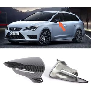 Geschikt voor Seat Leon 5F Spiegel Spiegelkap Spiegelkappen Carbon Look Cupra FR Look 2015 t/m 2020