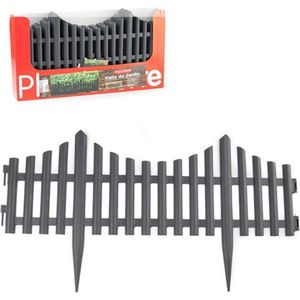 4x Stuks Flexibele Graskant/Tuin Rand/Kantopsluiting Hekjes van 60 cm Donkergrijs