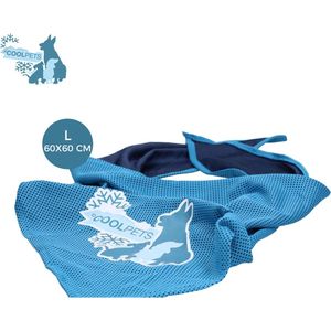 CoolPets cooling bandana - Nekomtrek 44 tot 52 cm - L - 80 x 60 x 60 cm - Verkoelende bandana voor honden - Verkoeling - Blauw