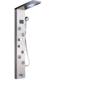 Betaalbare Goederen® Douche panel - nickel - doucheset - doucheset met thermostaatkraan - regenmixer - digitaal scherm