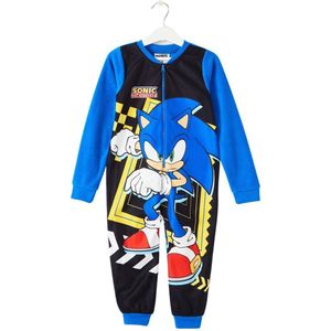 Sonic the Hedgedog onesie/huispak blauw fleece maat 104