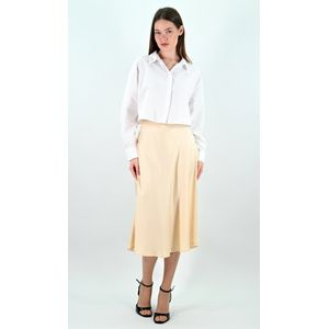 YesMooi - Satijnen Midirok - Parelmoer - XXL (44)