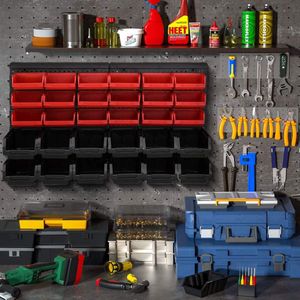 gereedschapshouder, stapelboxen, werkplaats, werkbank