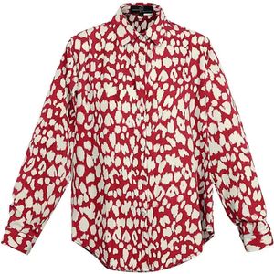 Blouse panter print - dames - herfst/winter - rood - maat S