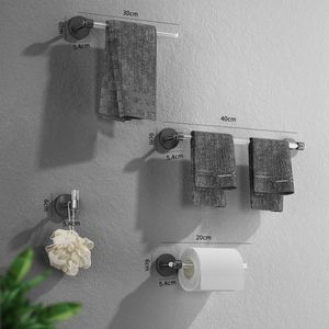 4-delige matzwarte badkamerhardwareset acryl rond wandmontage inclusief 16"" handdoekrail toiletrolhouder badjas handdoekhaak badkameraccessoireset