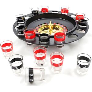 Party drink roulette met 16 shotglazen - drankspel - casino - shotglazen - 18+