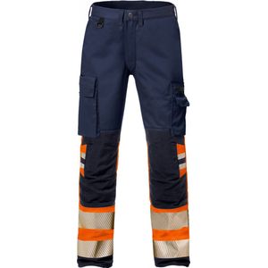 Fristads Hi Vis Broek Stretch Klasse 1 2705 Plu - Hi-Vis oranje/marineblauw