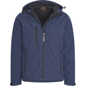 Cappuccino Italia - Heren Outdoorjas Softshell Hood Jacket Navy - Blauw - Maat XXL