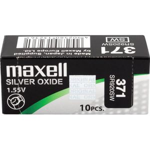 MAXELL 371 / SR920SW zilveroxide knoopcel horlogebatterij 10 stuks