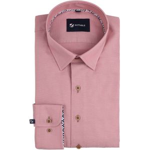 Suitable - Overhemd Oud Roze - Heren - Maat 39 - Slim-fit
