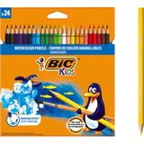 BIC Kids Aquacouleur kleurpotloden met aquarelkleureffect - 24 stuks