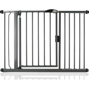 Safetots Traphekje Drukbevestiging Zelfsluitend Assortiment, 118,2 cm - 125,2 cm (42 opties beschikbaar), Leisteen Grijs, Zelfsluitend Babyhekje, Veiligheidshekje voor Peuter, Eenvoudige Installatie.